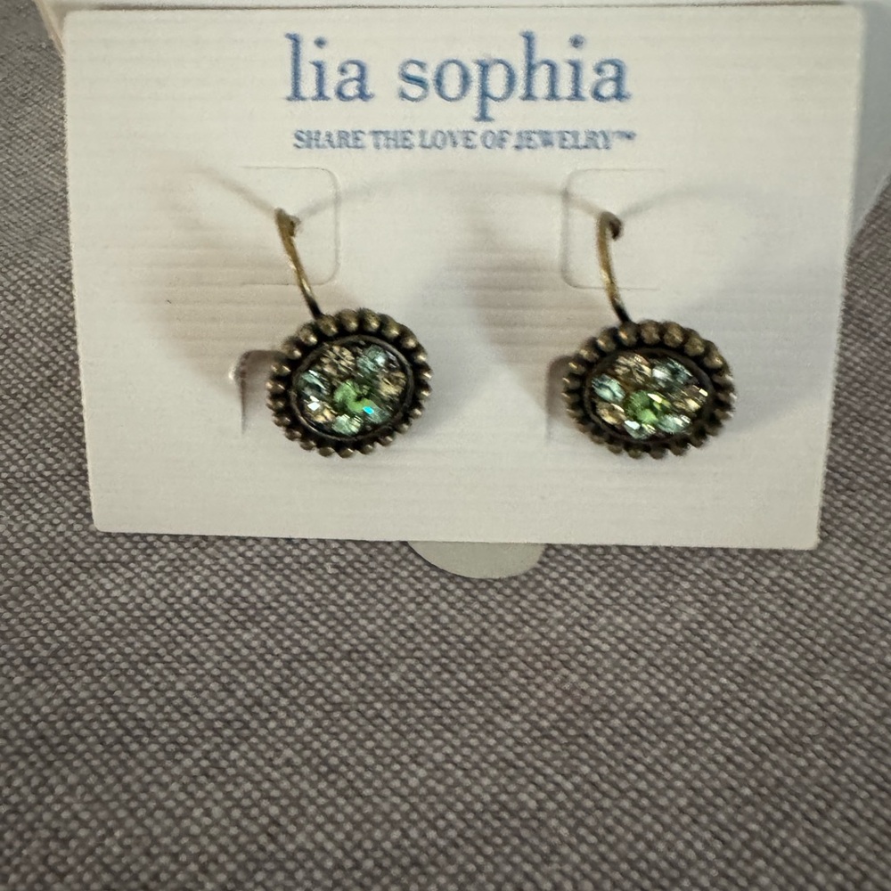 Lia Sophia Green Gemstone Earrings
